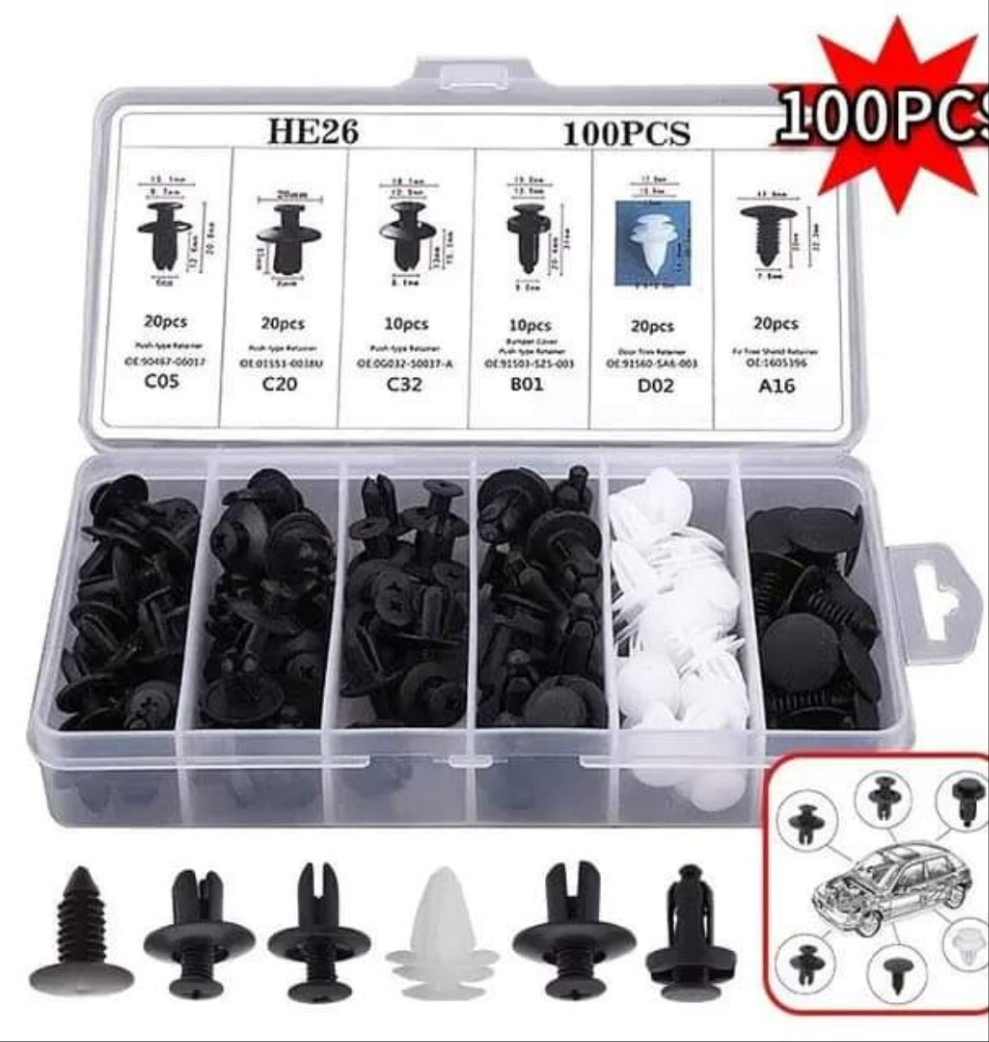 Kit de  100 clips fixations